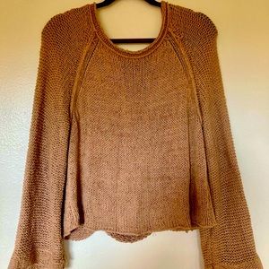 Free people knit open back sweater